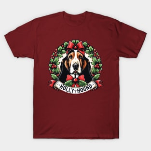 Basset Hound Christmas - Holly Hound T-Shirt